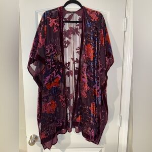 Torrid Burgundy Velvet Kimono